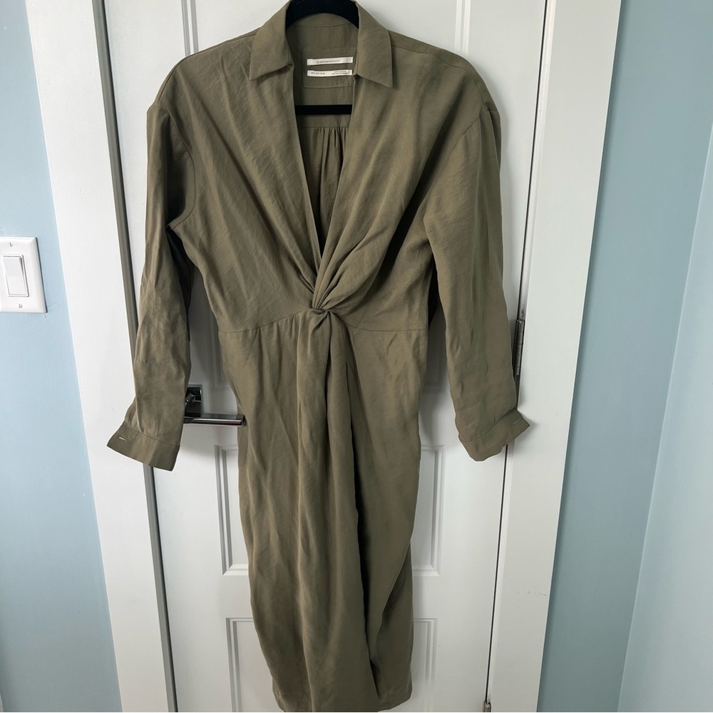 Anthropologie “Gabriella” twist waist shirt dress